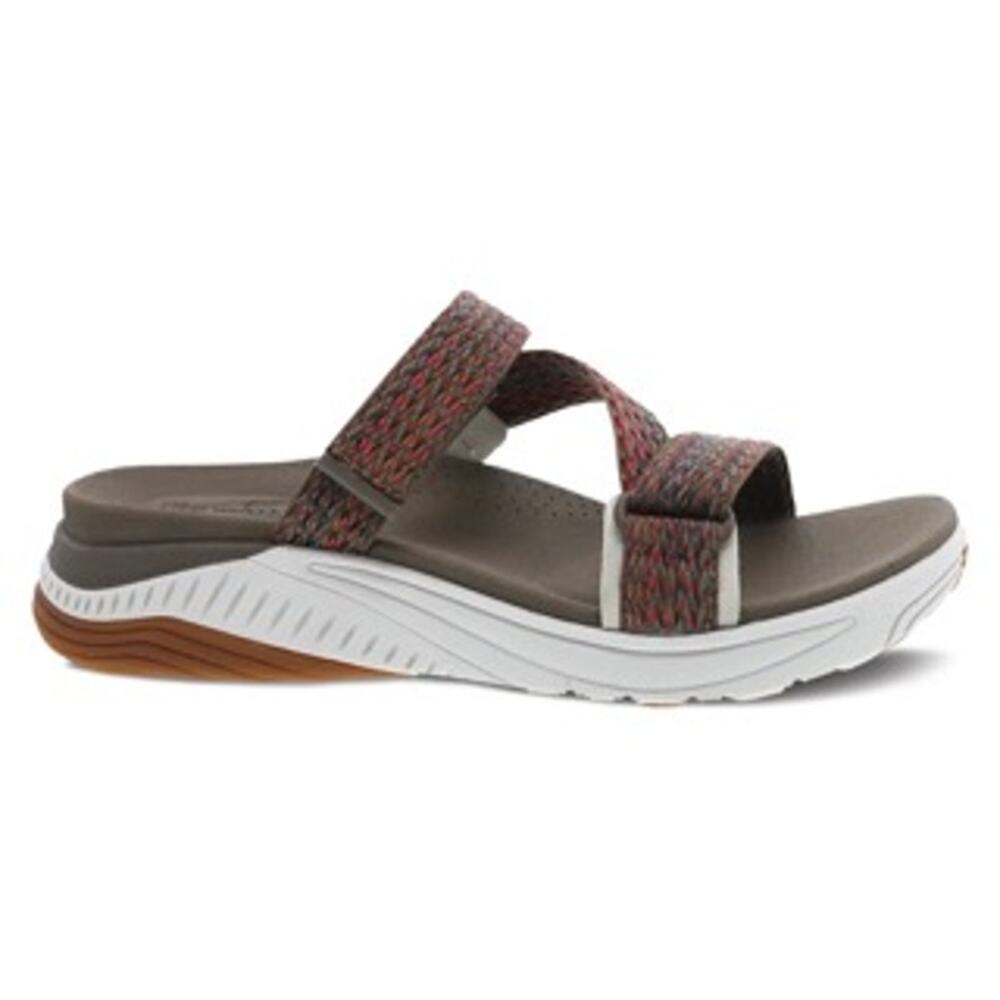 Dansko 38 Rosette Strappy Sport Sandal Brown Multi Webbing